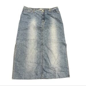Vintage Faded Glory Denim Skirt | High Rise | Y2K Midi | Size 14
